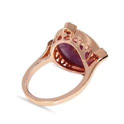 9ct Rose Gold Lilac Jade and Amethyst Ring