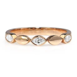 18ct Rose Gold Marquise Shaped Diamond Band