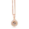 9ct Rose Gold Morganite and Diamond Halo Necklace