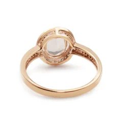 9ct Rose Gold Morganite and Diamond Halo Ring