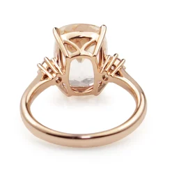 18ct Rose Gold Morganite and Diamond Ring