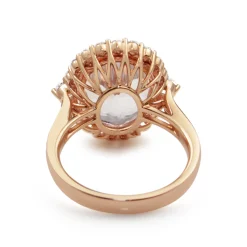 18ct Rose Gold Morganite and Diamond Ring