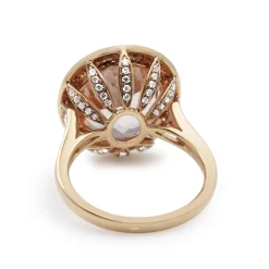 18ct Rose Gold Morganite and Diamond Ring
