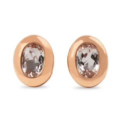9ct Rose Gold Morganite Stud Earrings