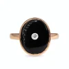 9ct Rose Gold Onyx and Diamond Ring