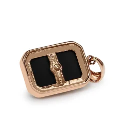 9ct Rose Gold Onyx and Diamond Pendant