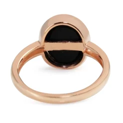 9ct Rose Gold Onyx and Diamond Signet Ring