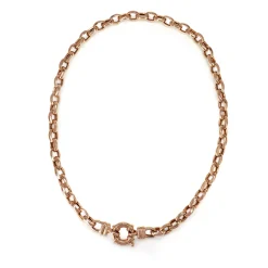 9ct Rose Gold Oval Belcher Link Necklace