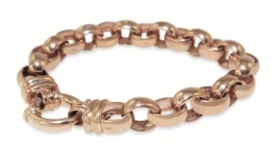 9ct Rose Gold Oval Belcher Link Bracelet With Bolt Clasp