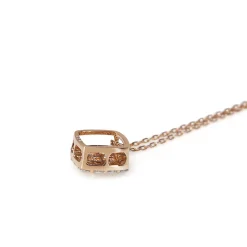 18ct Rose Gold Pavè Diamond Cushion Shaped Necklace on 9ct Chain
