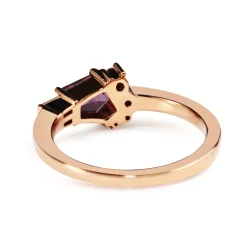 18ct Rose Gold Pink/Purple Sapphire and Diamond Ring