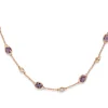 18ct Rose Gold Purple Sapphire and Diamond Necklace
