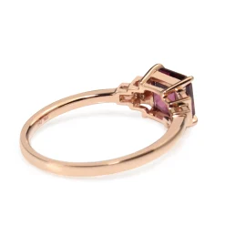18ct Rose Gold Rhodolite Garnet Diamond Ring