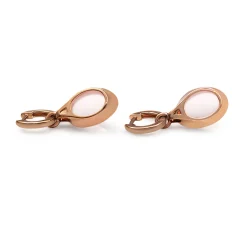9ct Rose Gold Rose Quartz Drop Earrings