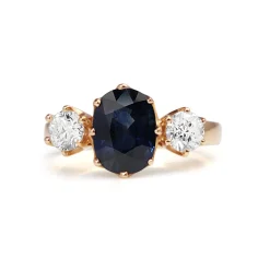 18ct Rose Gold Sapphire and Diamond Ring