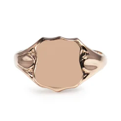 9ct Rose Gold Shield Style Signet Ring