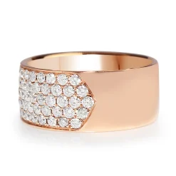 18ct Rose Gold Thick Diamond Band