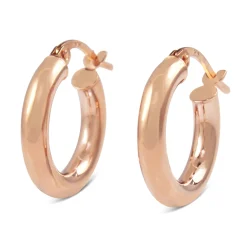 9ct Rose Gold Thick 17mm Hoop Earrings