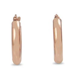 9ct Rose Gold Thick 17mm Hoop Earrings