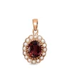 9ct Rose Gold Tourmaline and Seed Pearl Daisy Style Pendant