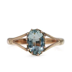 9ct Rose Gold Vintage Aquamarine Ring