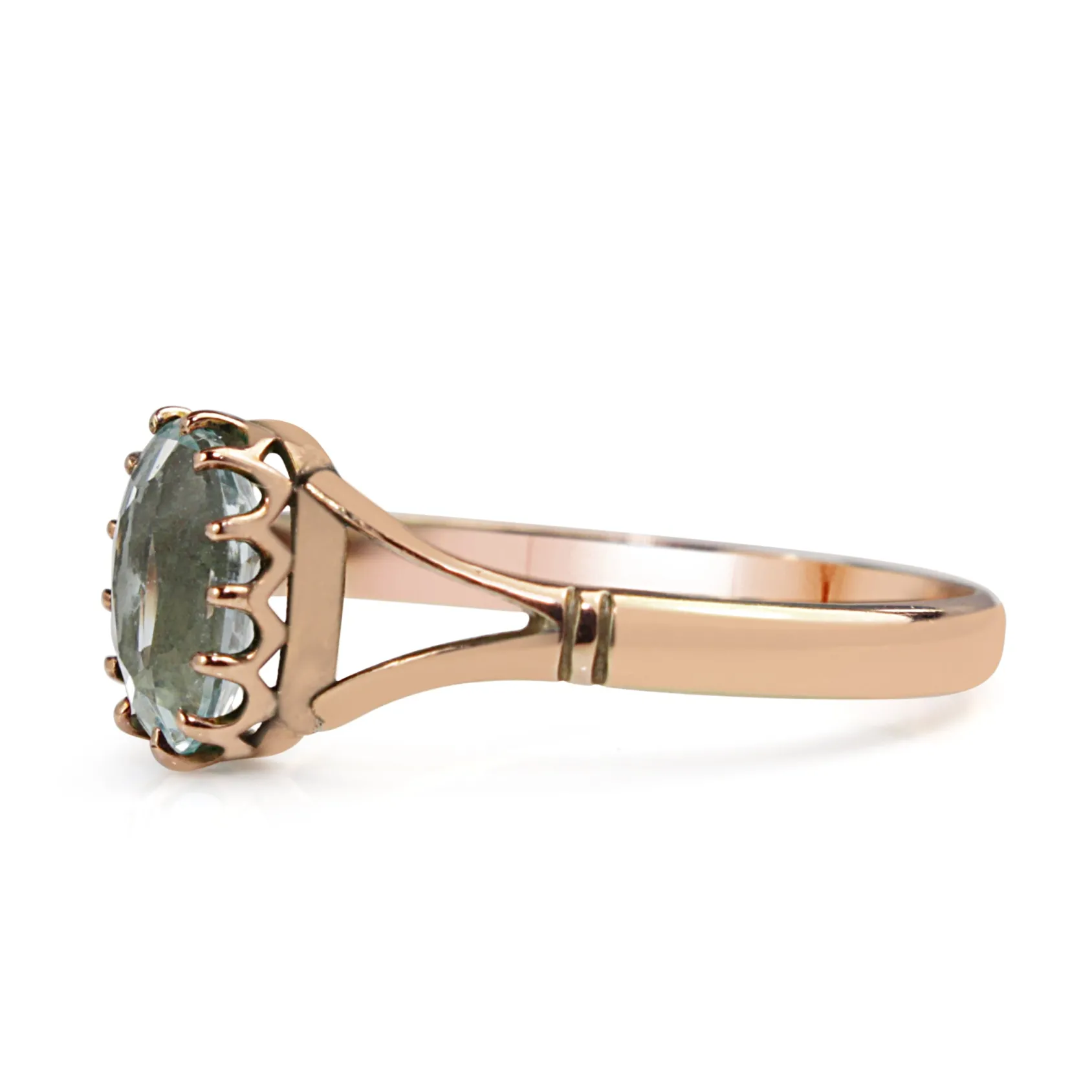 9ct Rose Gold Vintage Aquamarine Ring