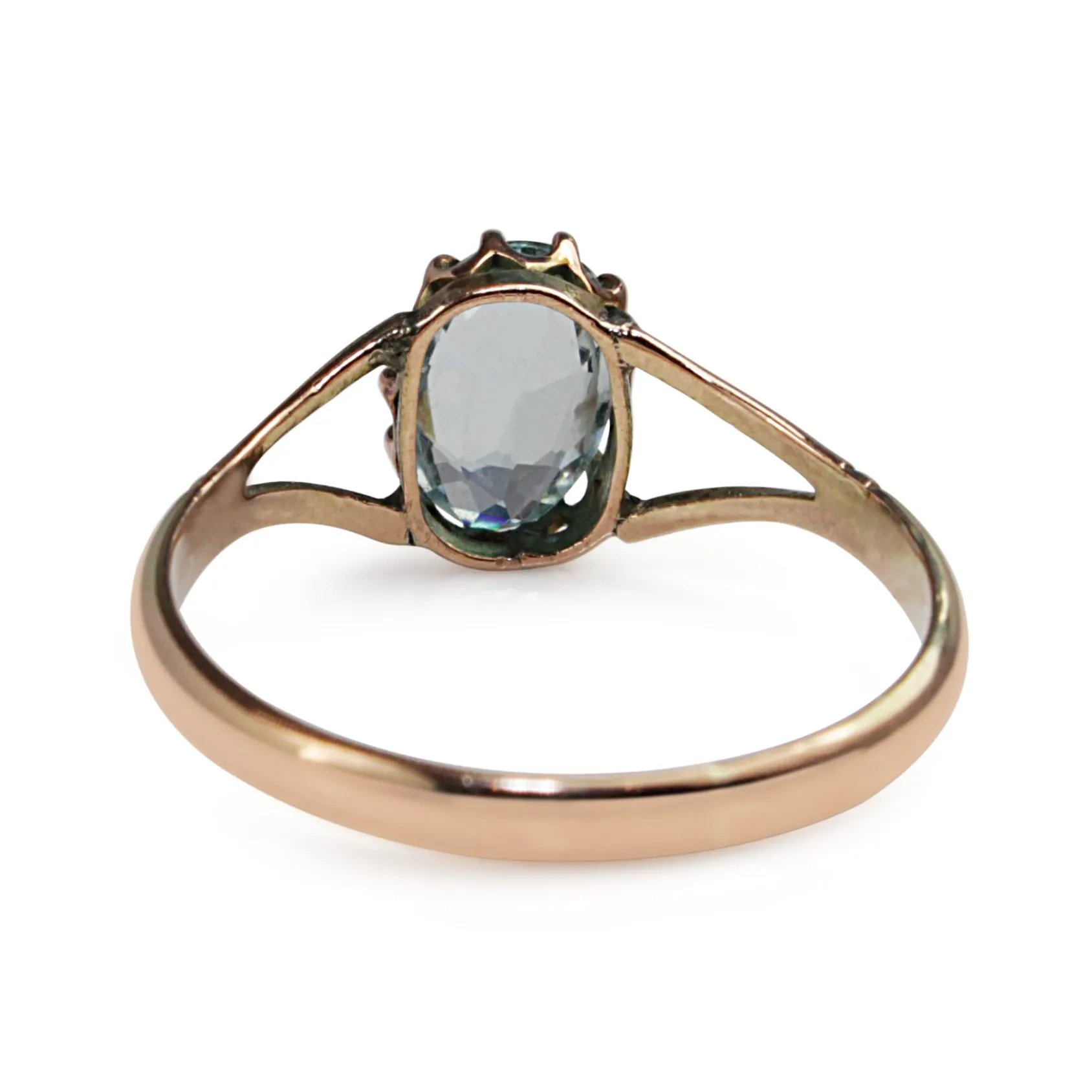 9ct Rose Gold Vintage Aquamarine Ring
