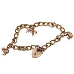 9ct Rose Gold Vintage Charm Bracelet