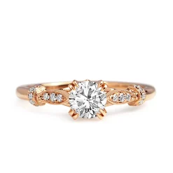 18ct Rose Gold Vintage Style Solitaire Ring