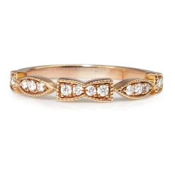 18ct Rose Gold Vintage Style Diamond Band