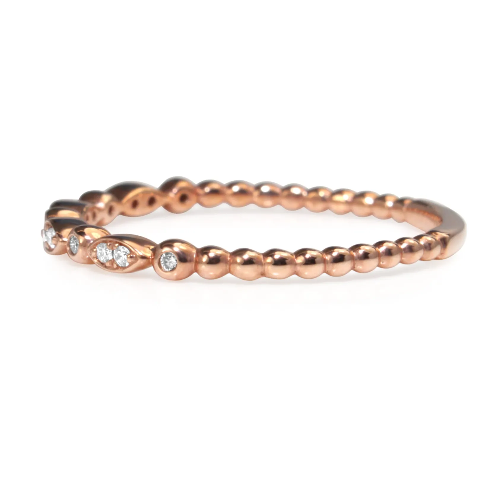 9ct Rose Gold Vintage Style Diamond Band