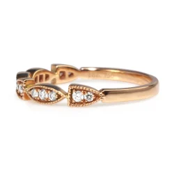 18ct Rose Gold Vintage Style Diamond Band