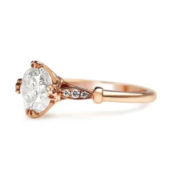 18ct Rose Gold Vintage Style Salt and Pepper Diamond Solitaire Ring