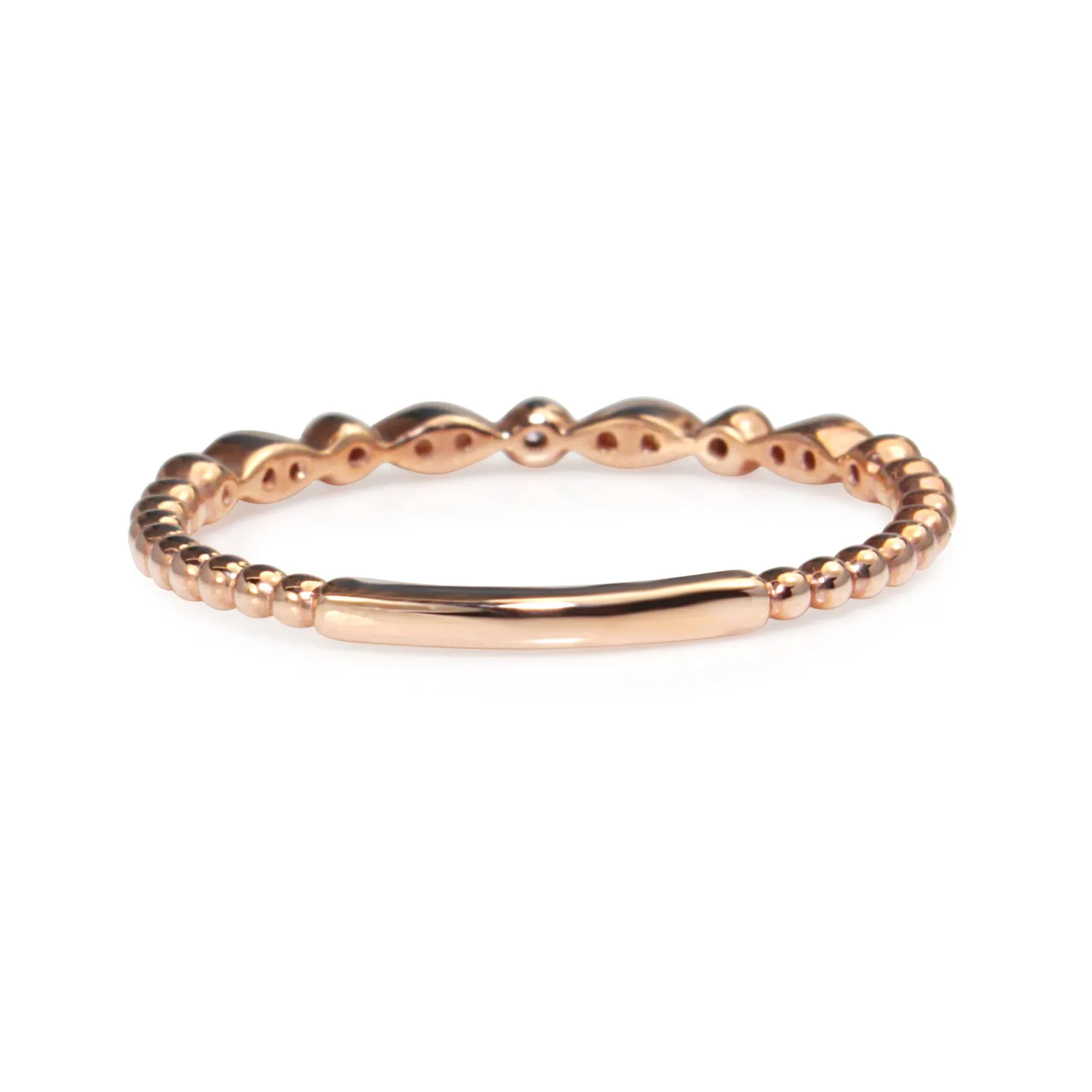 9ct Rose Gold Vintage Style Diamond Band