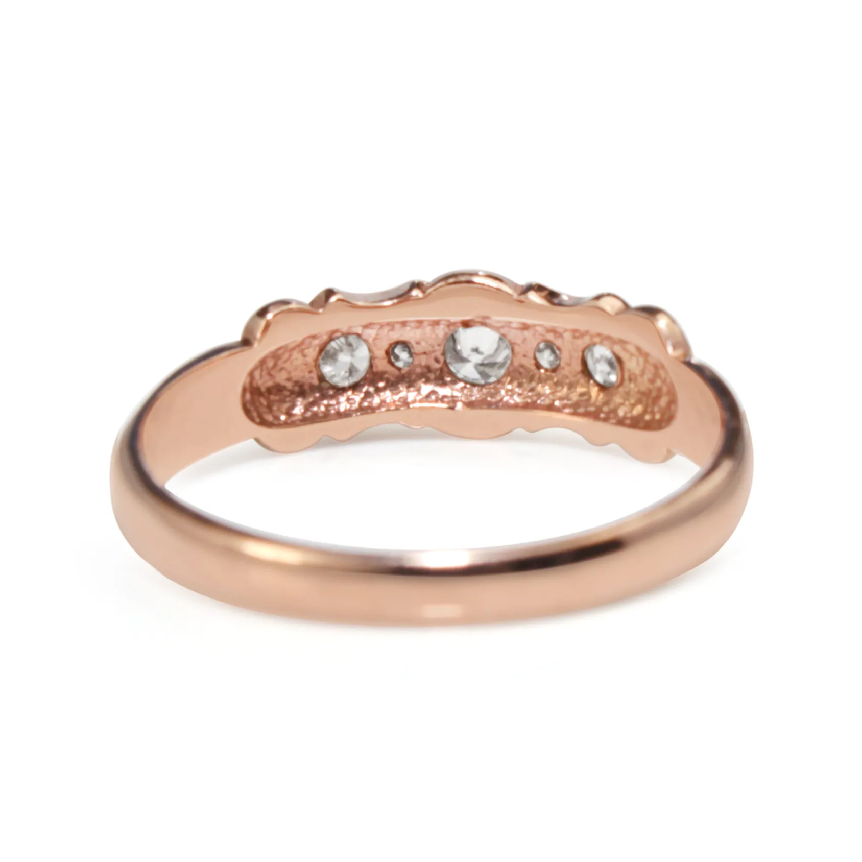 9ct Rose Gold Vintage Style Diamond Band
