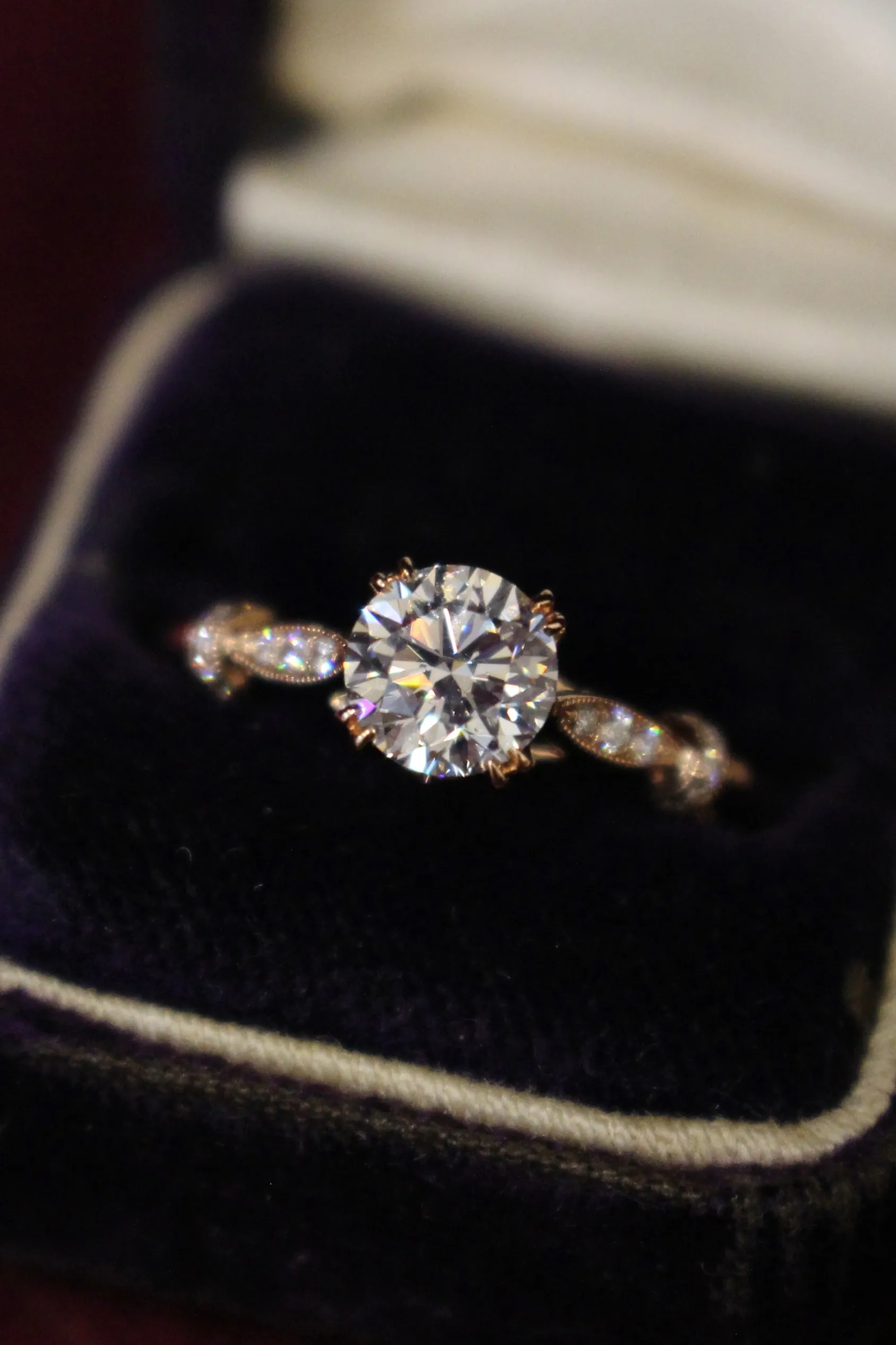 18ct Rose Gold Vintage Style Solitaire Ring