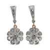 14ct White and Rose Gold Antique Rose Cut Diamond Earrings