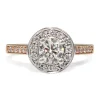 18ct White and Rose Gold Halo Diamond Ring