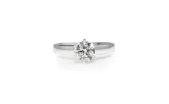 18ct White Gold 6 Claw Diamond Solitaire Ring