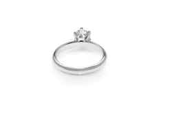 18ct White Gold 6 Claw Solitaire Diamond Ring