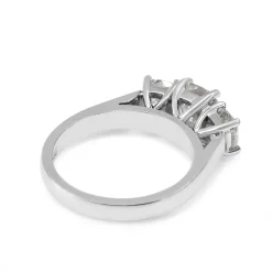 18ct White Gold 3 Stone Cushion Cut Diamond Ring