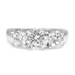 14ct White Gold 3 Stone Diamond Ring