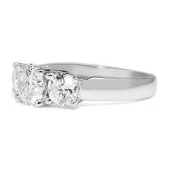14ct White Gold 3 Stone Diamond Ring