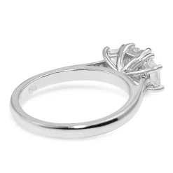 18ct White Gold 3 Stone Emerald Cut Diamond Ring
