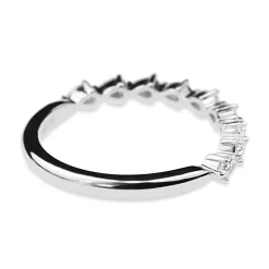 18ct White Gold 9 Stone Pear Diamond Band Ring
