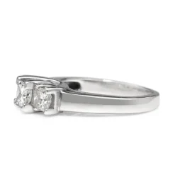 14ct White Gold 3 Stone Princess Cut Diamond Ring