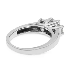 14ct White Gold 3 Stone Princess Cut Diamond Ring