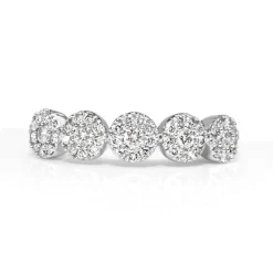 9ct White Gold 5 x Diamond Cluster Ring