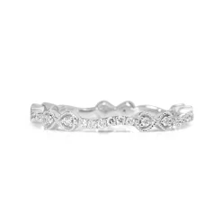 18ct White Gold All Round Diamond Bow Band