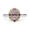 18ct White Gold All Sapphire Halo Ring